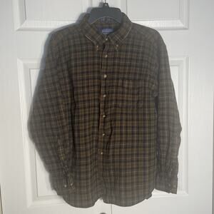 Vintage 90s Sir Pendleton Shirt Men XXL Brown Plaid Wool Button Down Runs Small‎